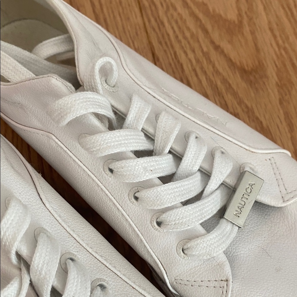 Nautica Classic White Sneakers with Navy Accents
